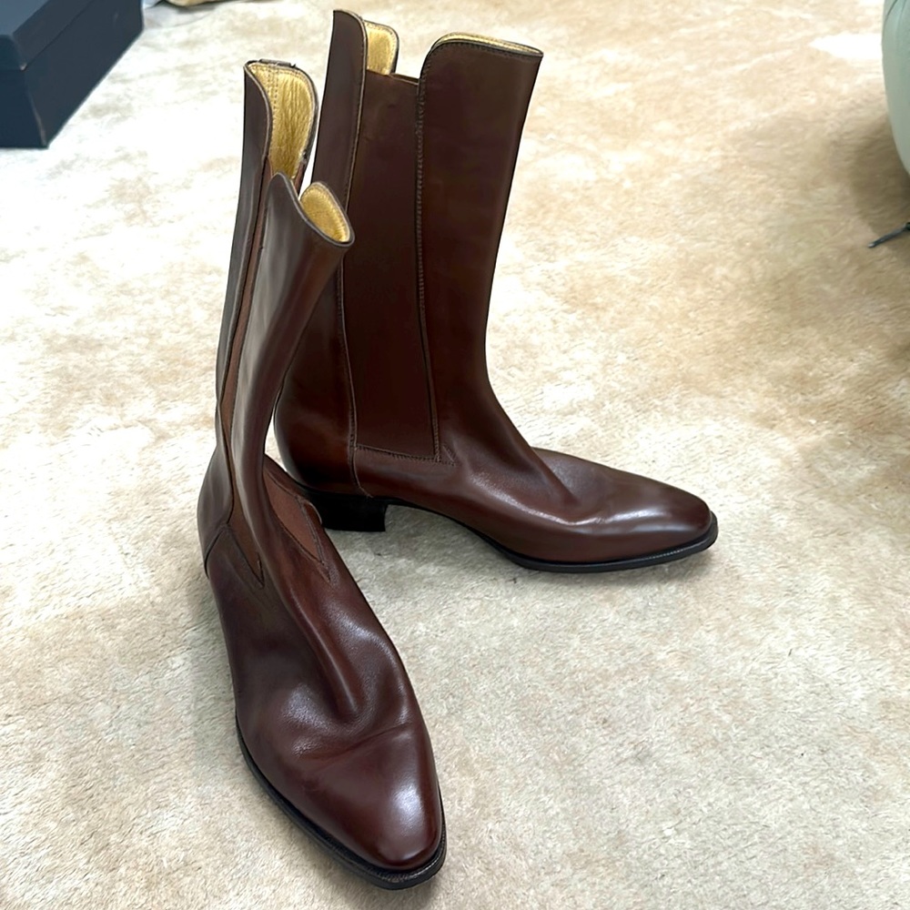 Never worn- brand new gravati brown leather mid calf boot